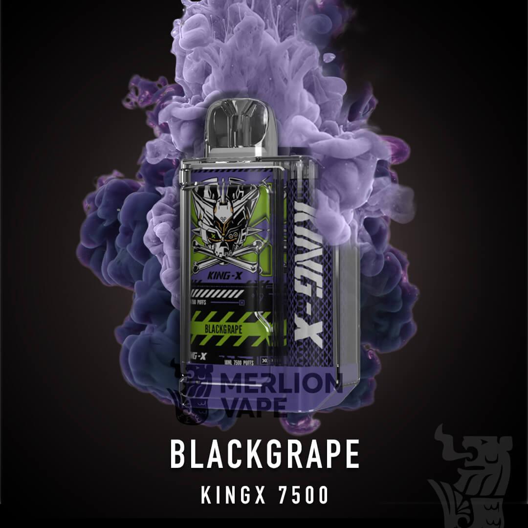 Kingx 7500 Rechargeable Disposable (Merlion Vape Sg) - BlackGrape - Merlion Vape Sg