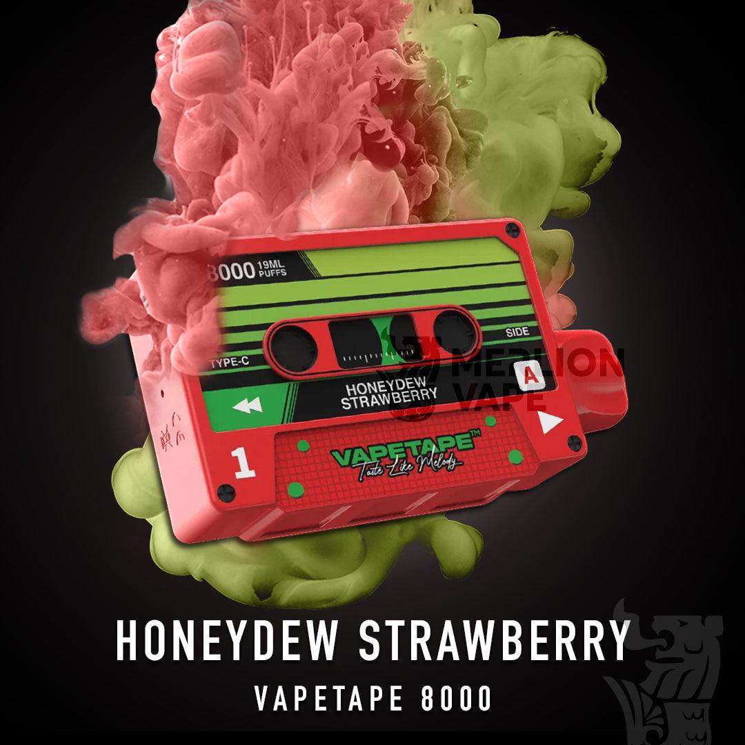 Vapetape 8000 Rechargeable Disposable (Merlion Vape Sg) - Honeydew Strawberry -  Merlion Vape Sg