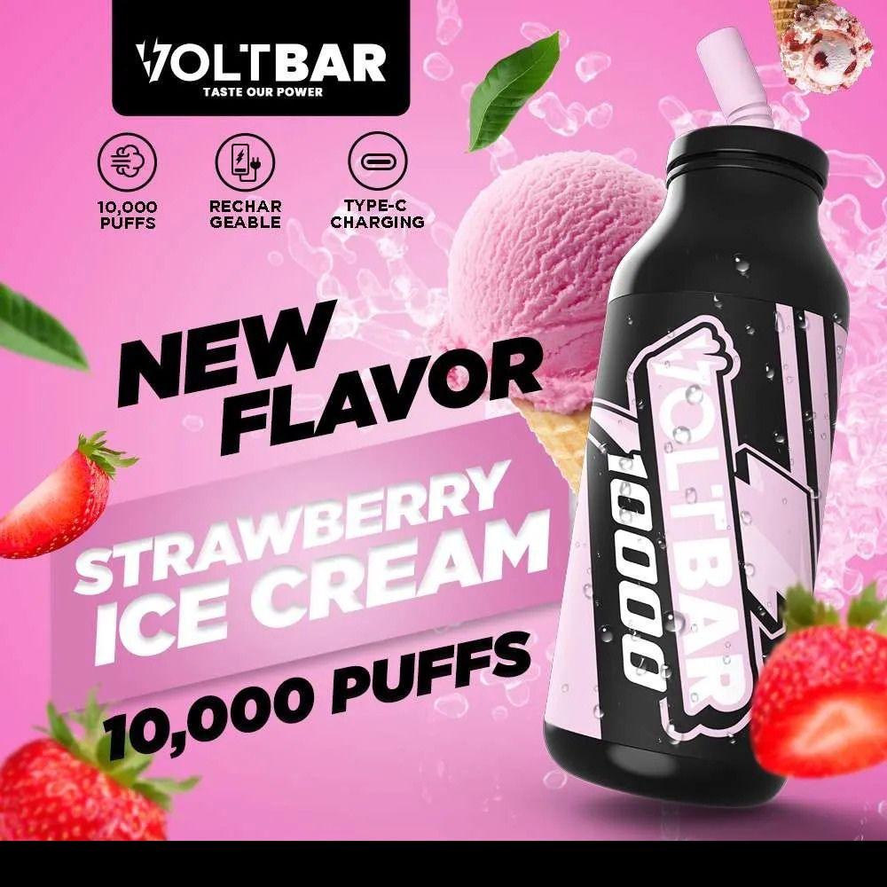 Voltbar 10000 Rechargeable Disposable (Merlion Vape Sg) - Strawberry Ice Cream - Merlion Vape Sg