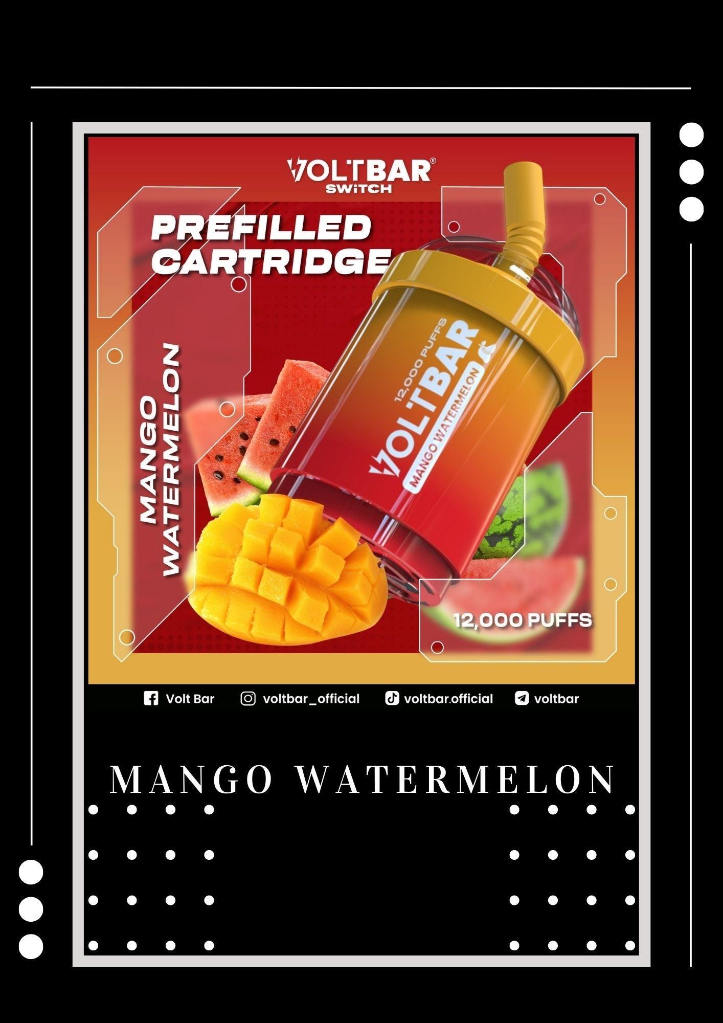 VOLTBAR 12000 CARTRIDGE - MANGO WATERMELON -Merlion Vape SG