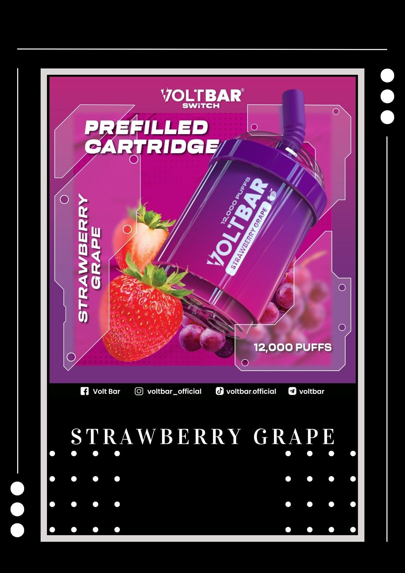 VOLTBAR 12000 CARTRIDGE - STRAWBERRY GRAPE - Merlion Vape SG