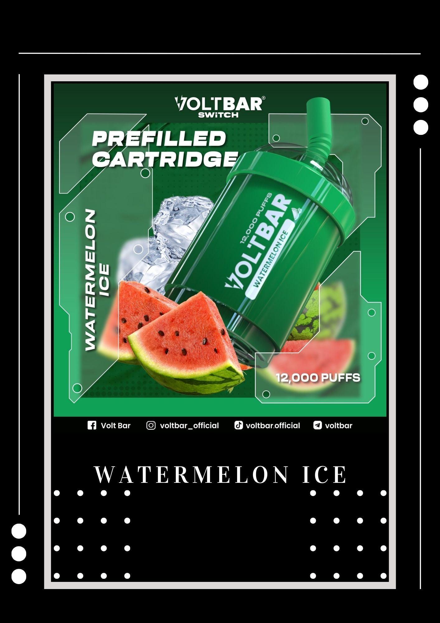 VOLTBAR 12000 CARTRIDGE - WATERMELON ICE - Merlion Vape SG