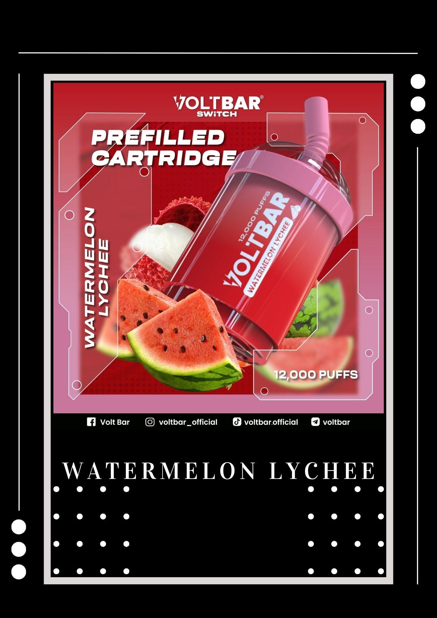 VOLTBAR 12000 CARTRIDGE  - WATERMELON LYCHEE - Merlion Vape SG