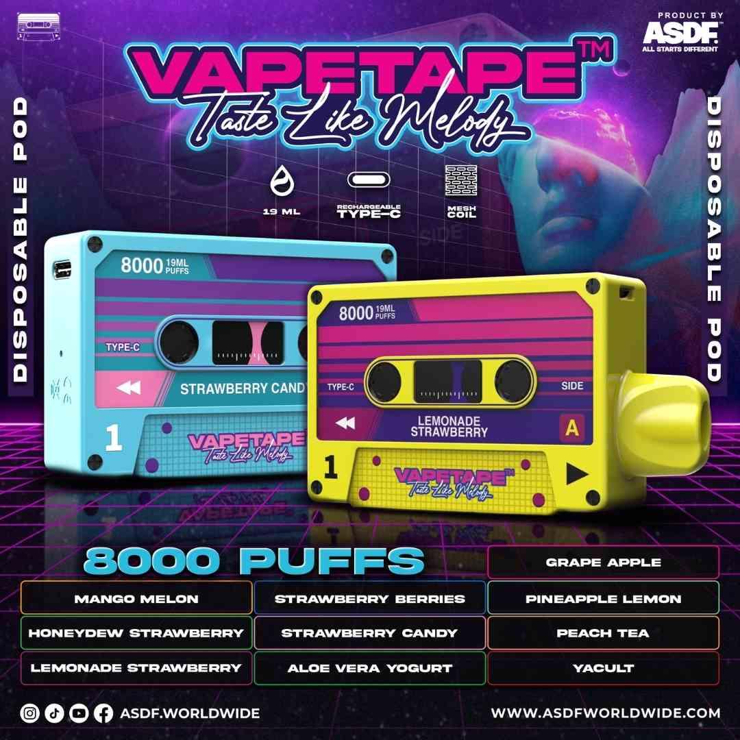 Vapetape 8000 Rechargeable Disposable (Merlion Vape Sg) - Merlion Vape Sg