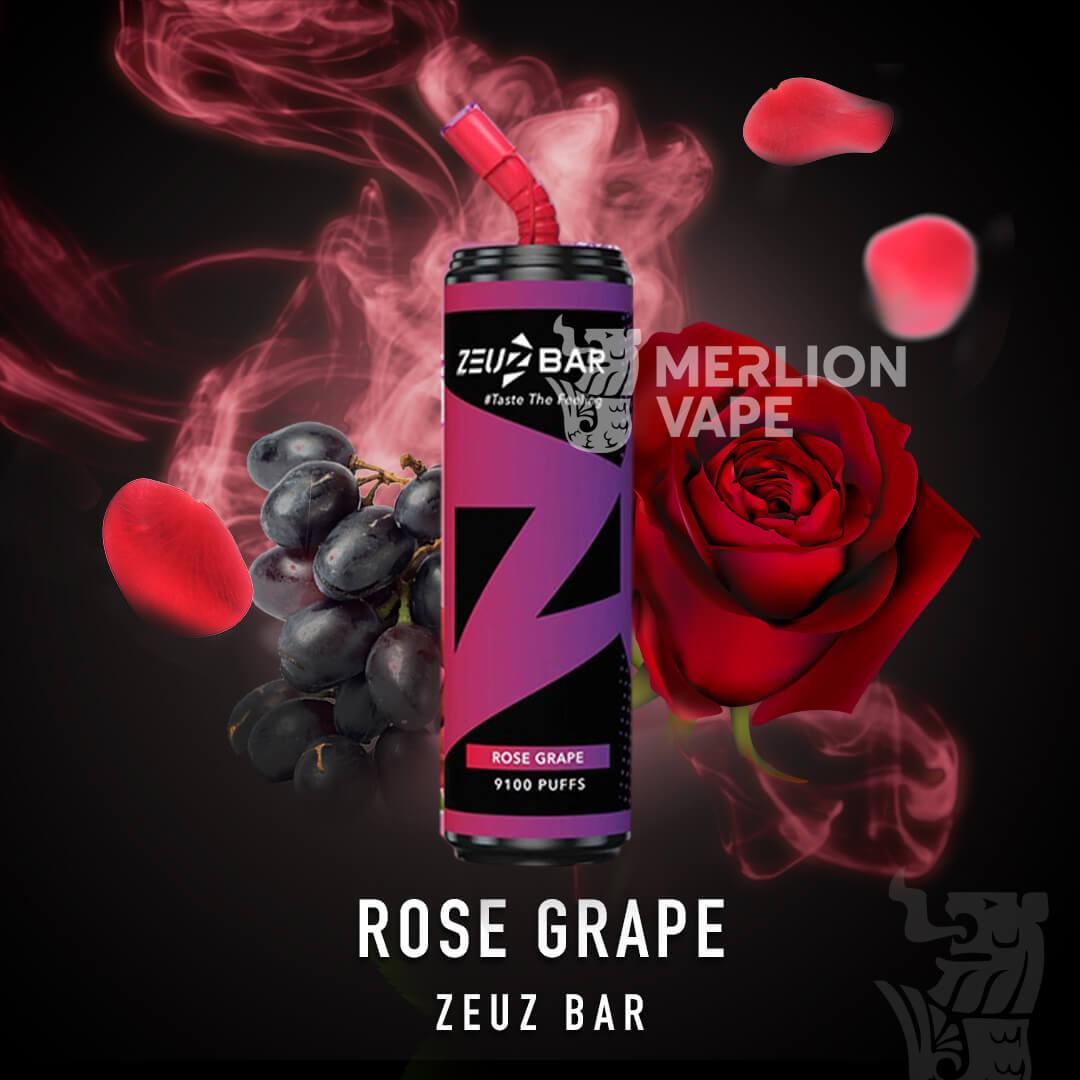 Zeuz Bar 9100 Rechargeable Disposable (Merlion Vape Sg)  - Rose Grape - Merlion Vape Sg