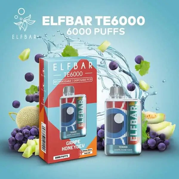 Elfbar TE 6000 Rechargeable Disposable (Merlion Vape Sg) - Grape Honeydew - Merlion Vape Sg