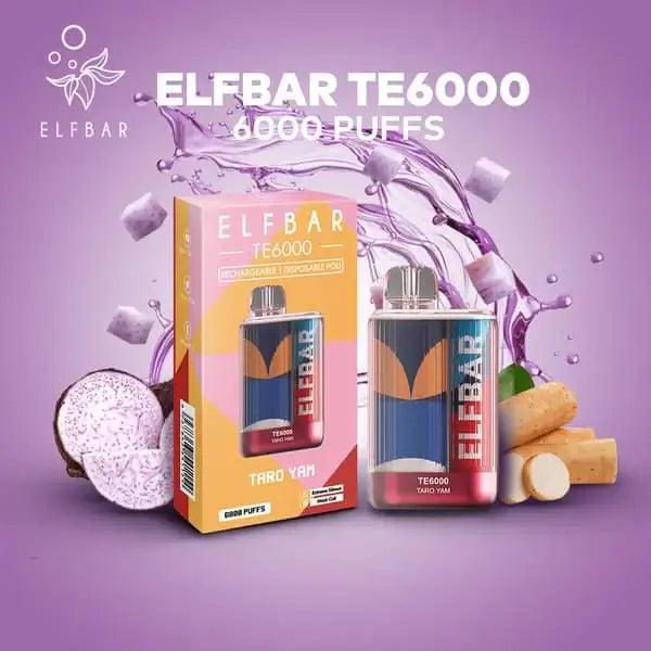 Elfbar TE 6000 Rechargeable Disposable (Merlion Vape Sg) - Taro Yam - Merlion Vape Sg