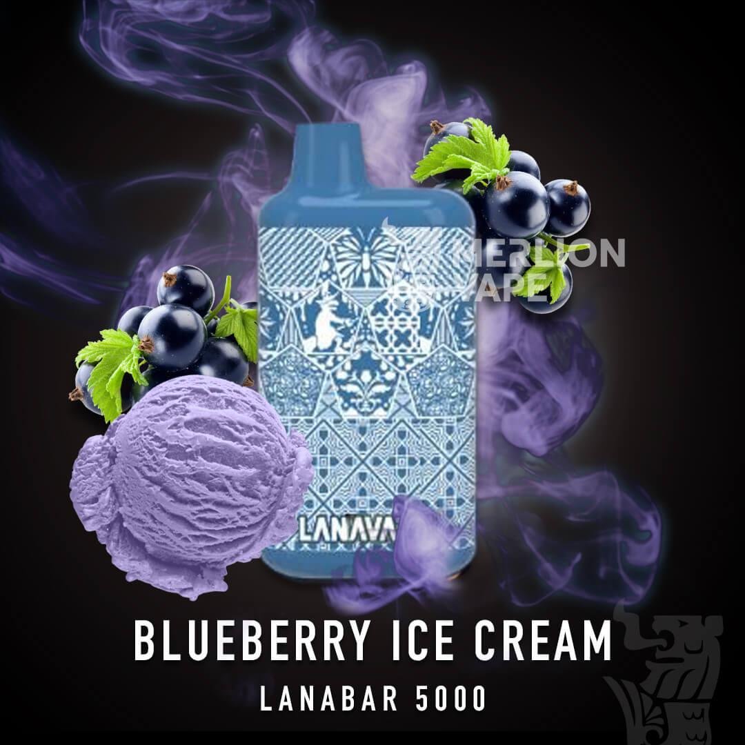 Lana Bar 5000 Rechargeable Disposable (Merlion Vape Sg) - Blueberry Icecream - Merlion Vape Sg