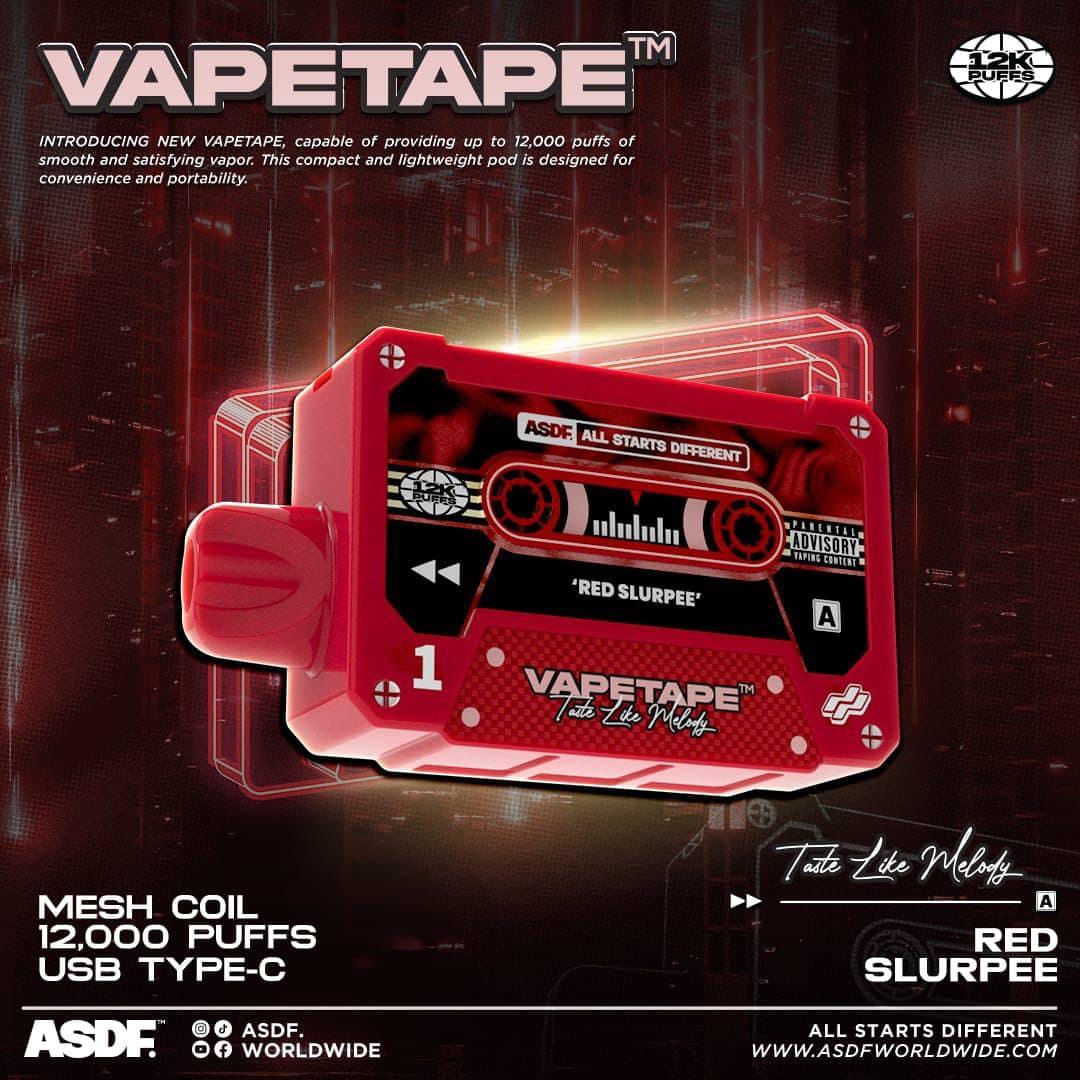 Vapetape 12000 Rechargeable disposable (Merlion Vape SG) - Red Slurpee- Merlion Vape SG