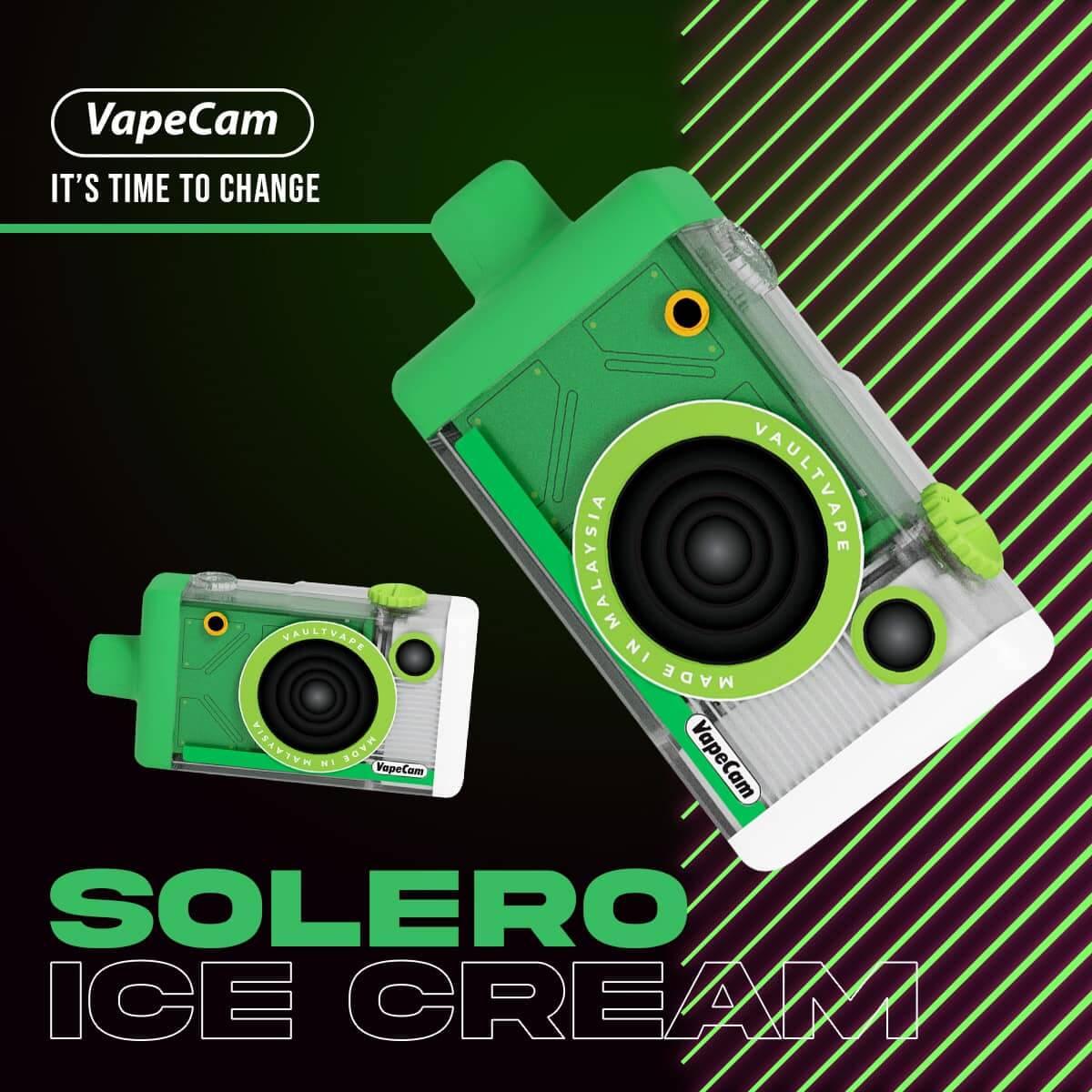 Vapecam 12000 Rechargeable Disposable (Merlion Vape Sg) - Solero Icecream - Merlion Vape Sg