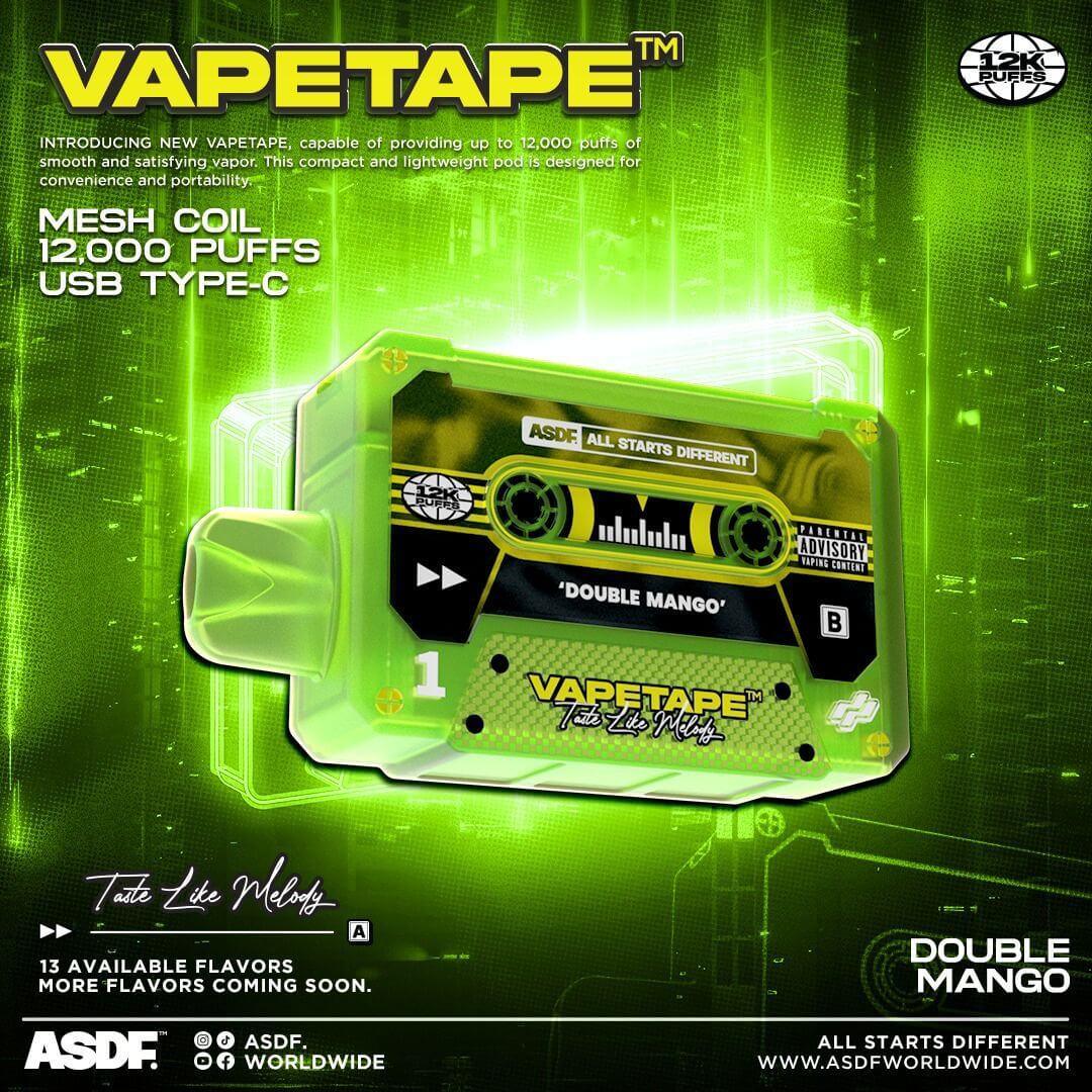 Vapetape 12000 Rechargeable disposable (Merlion Vape SG) - Double Mango - Merlion Vape SG