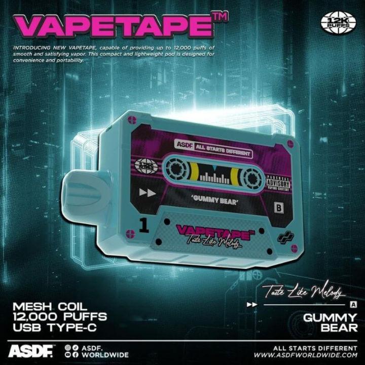 Vapetape 12000 Rechargeable disposable (Merlion Vape SG) - Gummy Bear - Merlion Vape SG