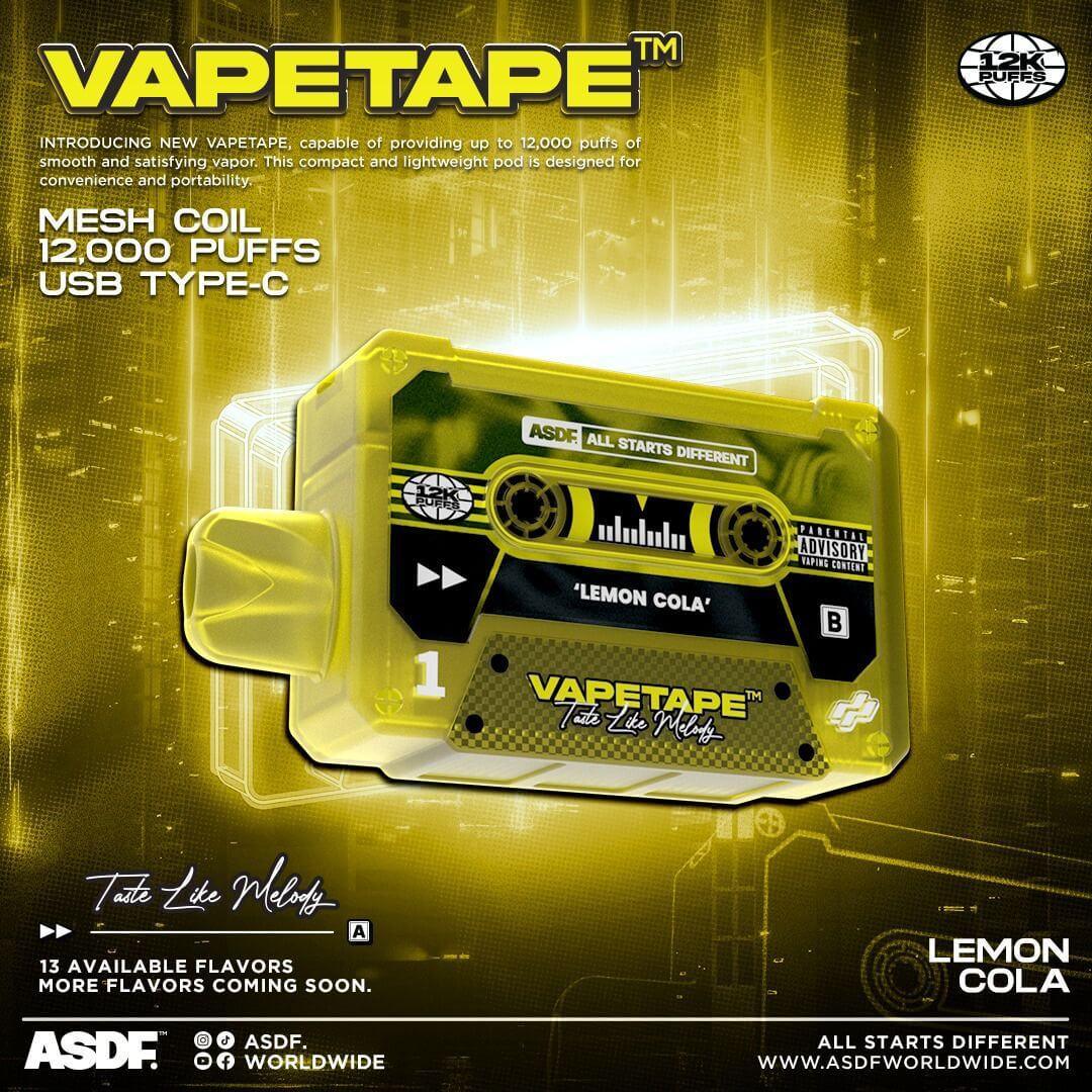 Vapetape 12000 Rechargeable disposable (Merlion Vape SG) - Lemon Cola  - Merlion Vape SG