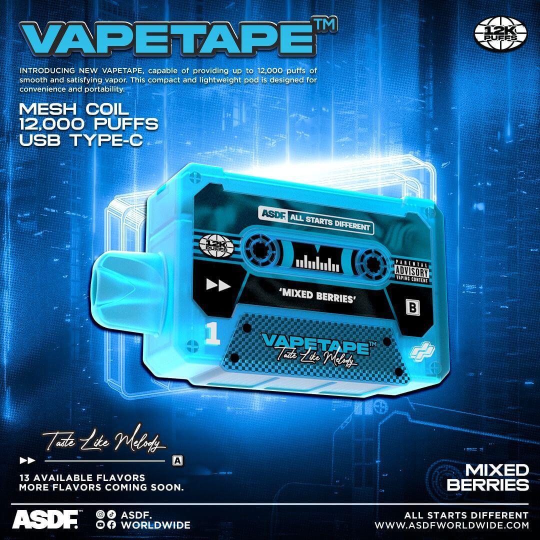 Vapetape 12000 Rechargeable disposable (Merlion Vape SG) - Mixed Berries- Merlion Vape SG