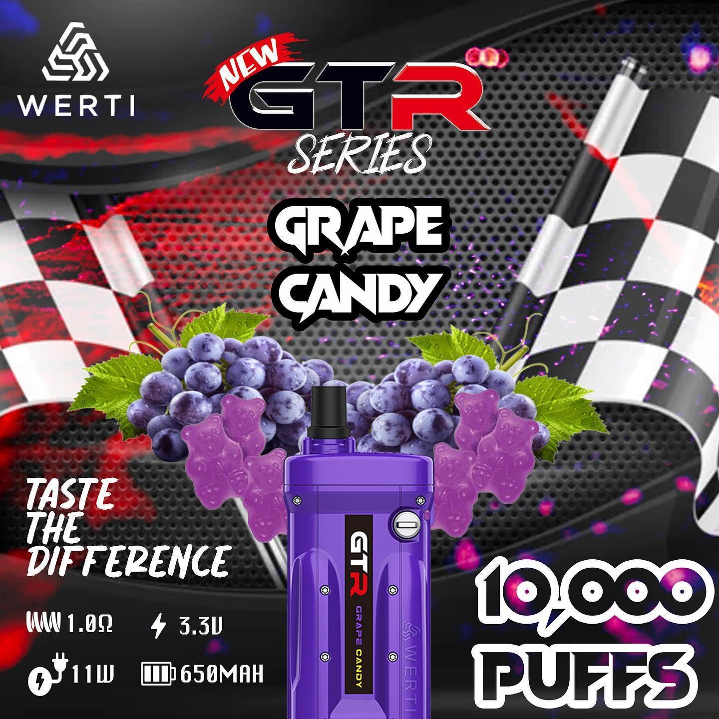 Werti GTR 10000 Rechargeable Disposable  (Merlion Vape SG) - Grape Candy - Merlion Vape SG