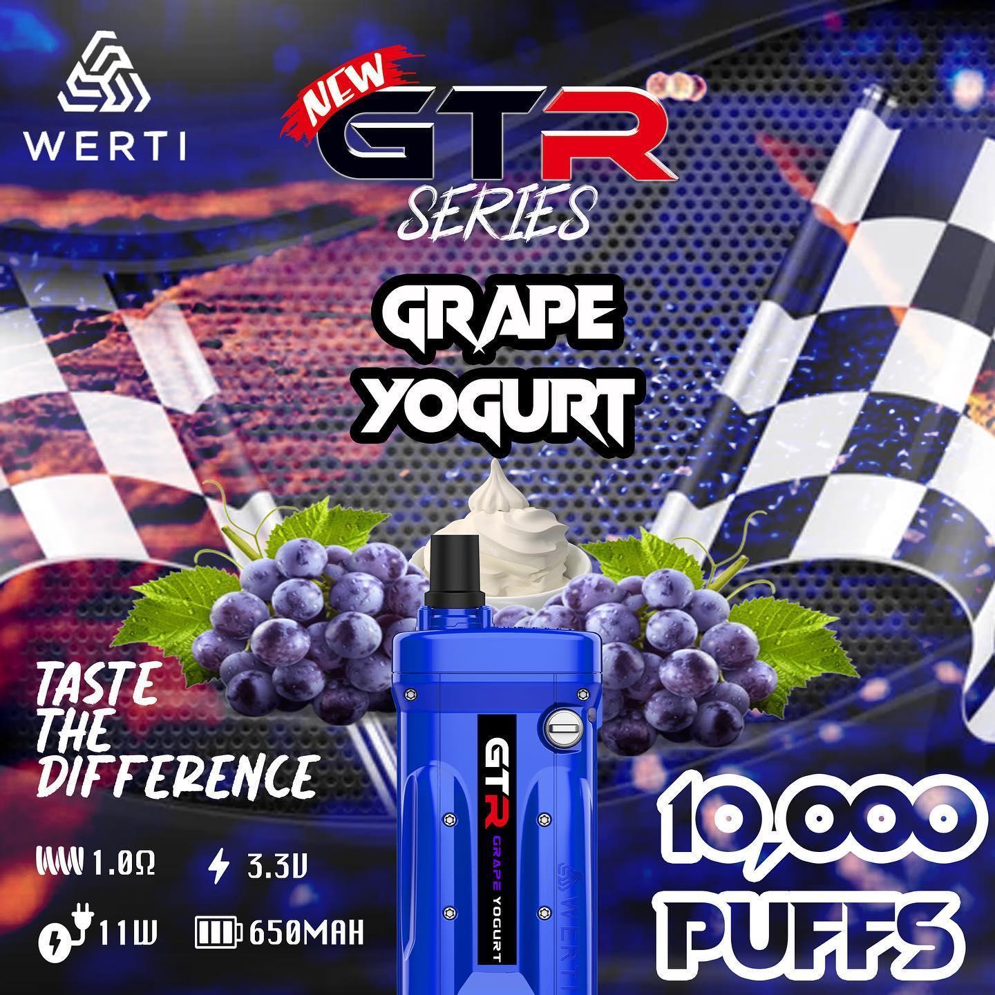 Werti GTR 10000 Rechargeable Disposable  (Merlion Vape SG) - Grape Yogurt - Merlion Vape SG