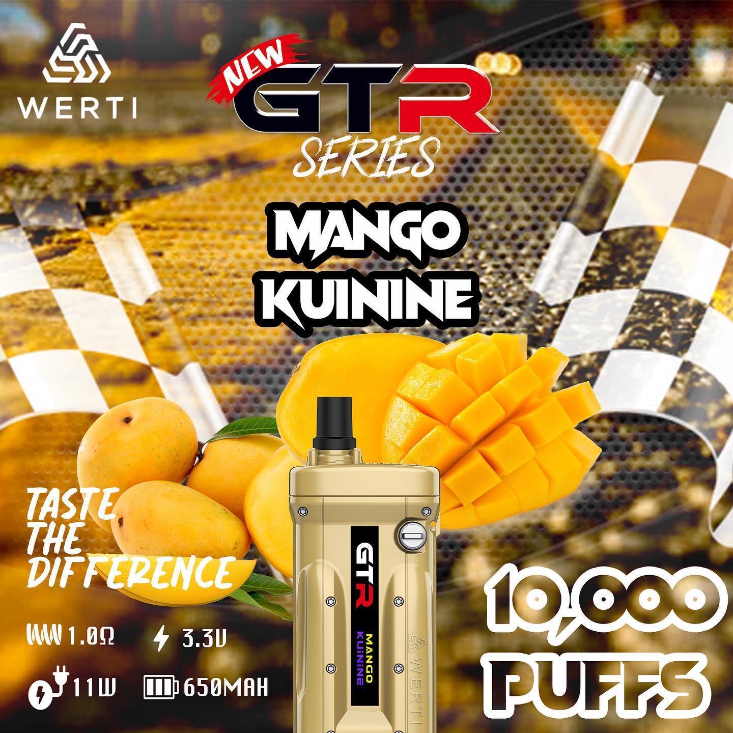 Werti GTR 10000 Rechargeable Disposable  (Merlion Vape SG) - Mango Kuinine - Merlion Vape SG