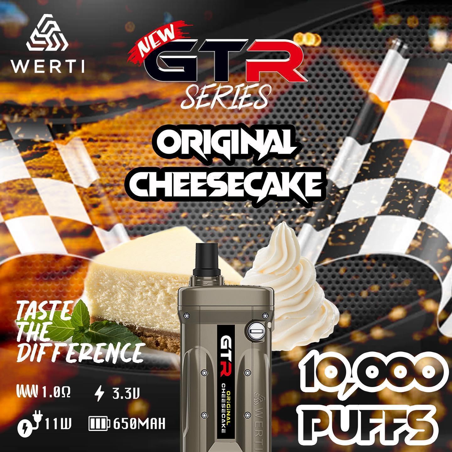 Werti GTR 10000 Rechargeable Disposable  (Merlion Vape SG) - Original Cheesecake -   Merlion Vape SG