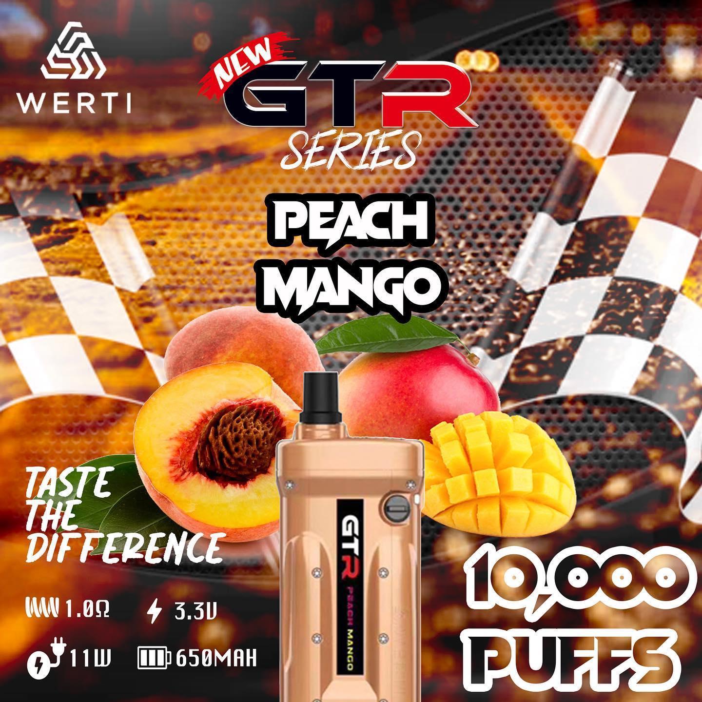 Werti GTR 10000 Rechargeable Disposable  (Merlion Vape SG) - Peach Mango - Merlion Vape SG