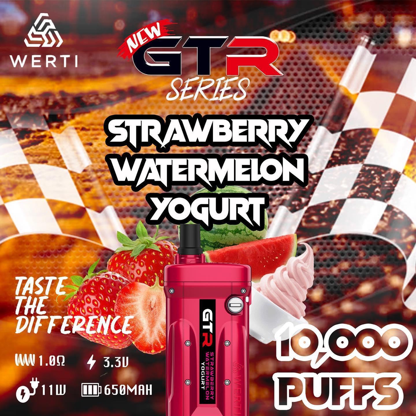 Werti GTR 10000 Rechargeable Disposable  (Merlion Vape SG) - Strawberry Watermlon Yogurt - Merlion Vape SG